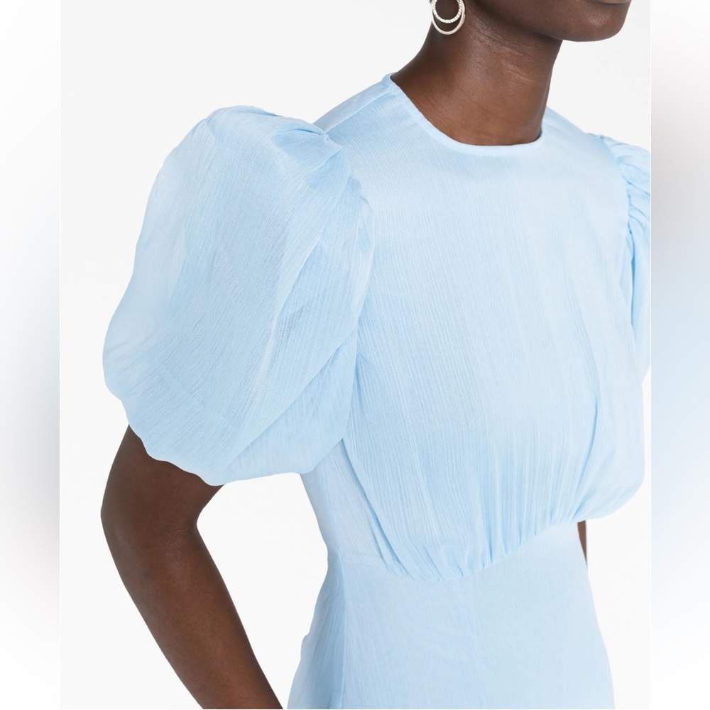 De La Vali Aqua Puff Sleeve Maxi Dress - Picture 4 of 4